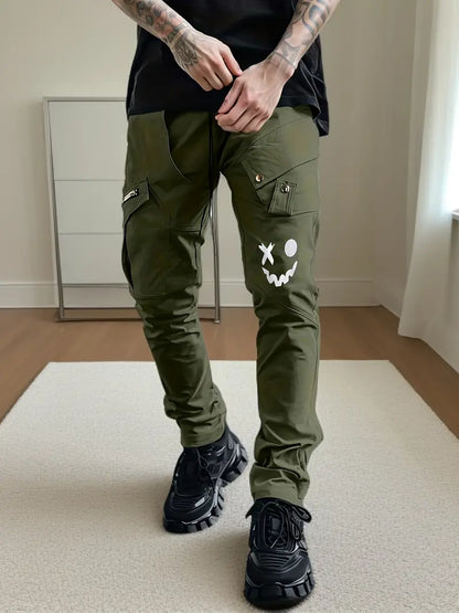 Lässige Cargohose Reißverschluss Taschen Freizeitstyle