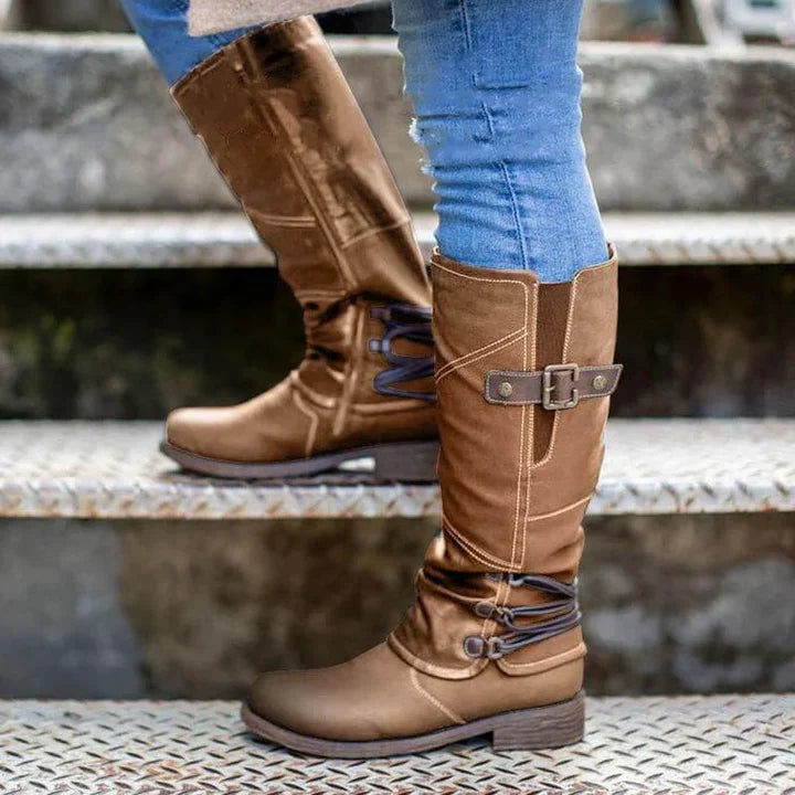 Serafina Winterstiefel Damen Overknee High Heel - IdealeKleiden