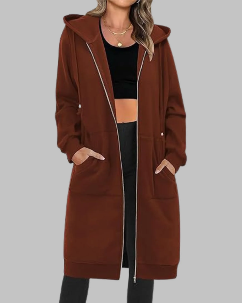 Übergroße Lässige Zip-Up Jacke Damen Oversized