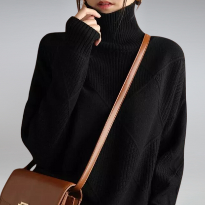 Weiche Damenpullover Kaschmir Rollkragen Oversized