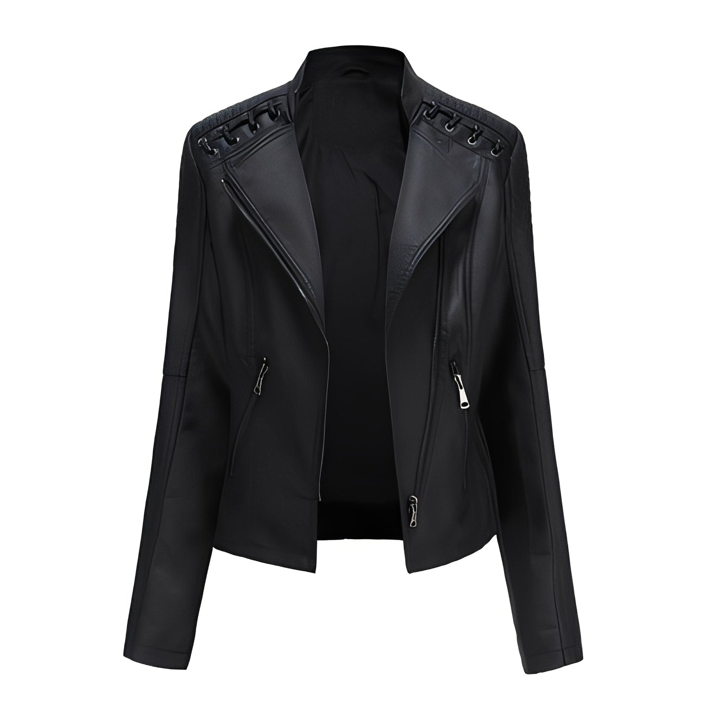 Elegante Damen Lederjacke Slim Fit Kürzelängen