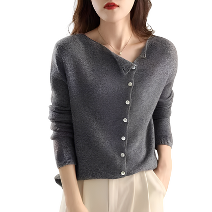 Bequeme Strickjacke Damen Wolle Langarm