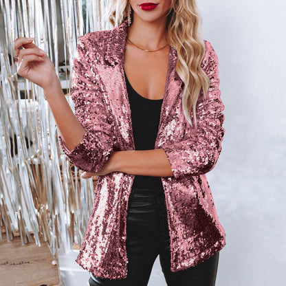 Glitzernder Pailletten Blazer Damen