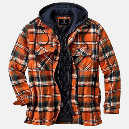 Herren Steppjacke Kariert Warm Bequem