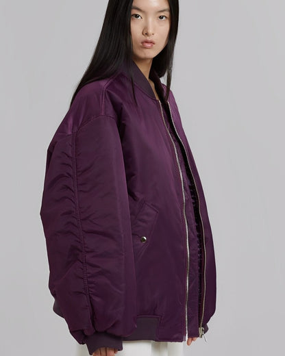 Moderne Frauen Bomberjacke Oversized Stil