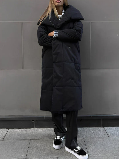Lange Damen Steppjacke Warm Winter