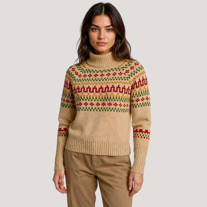 Damen Frühlingspullover Rollkragen Strick Design