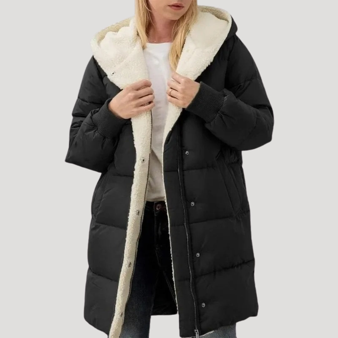Wintersteppmantel Damen Kapuze Warm - IdealeKleiden