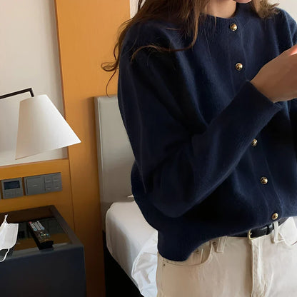 Damen Pullover Mantel Lässig Rundhals - IdealeKleiden