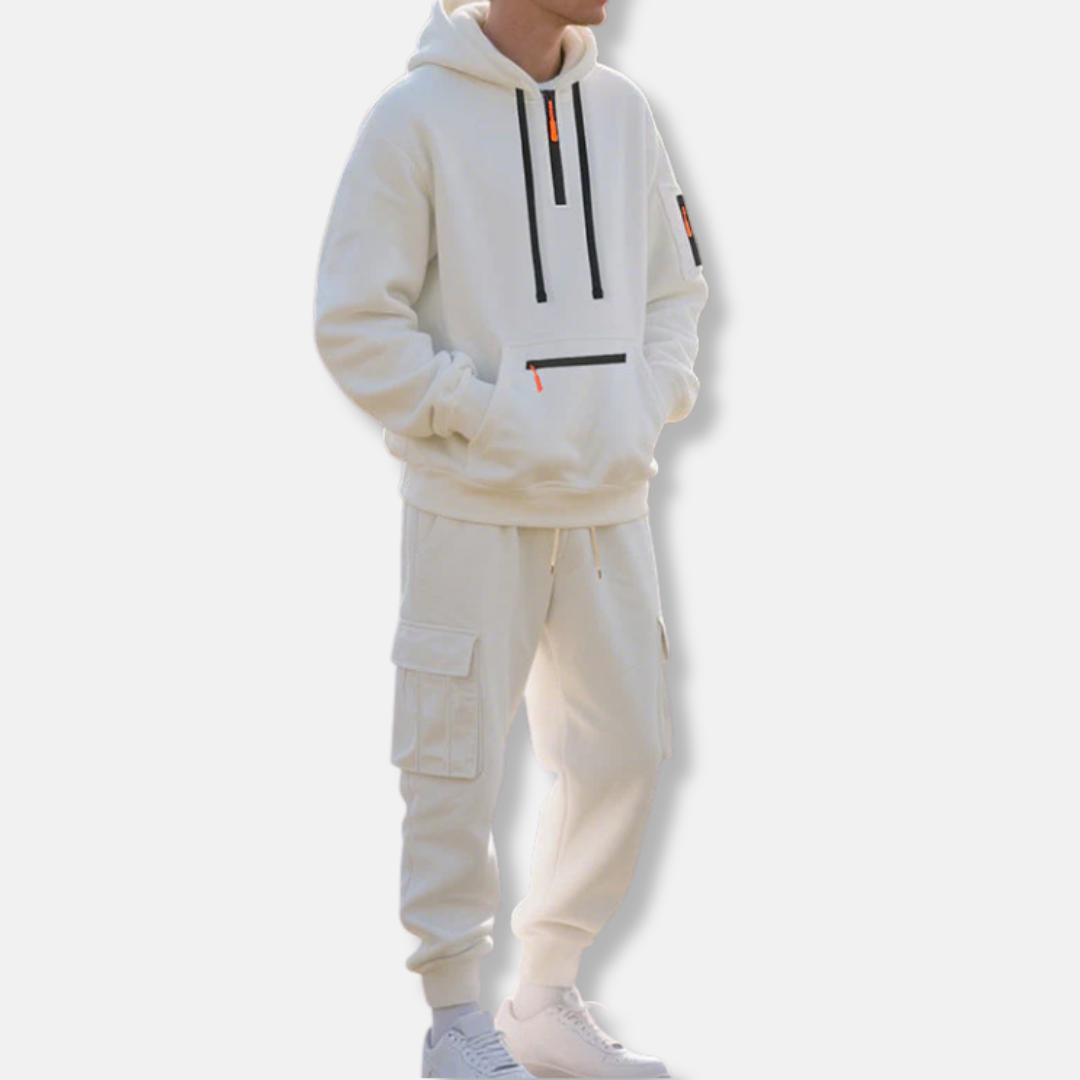 Bequemer Trainingsanzug Kapuzenpullover Cargo-Hose