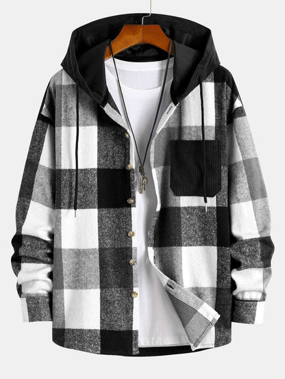 Bequemes Flanellhemd mit Kapuze Relaxed Fit