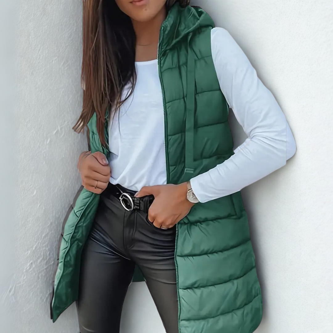 Lange Daunenweste Warm & Stylish