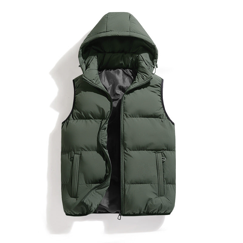 Herren Weste Warm Kapuze Modern