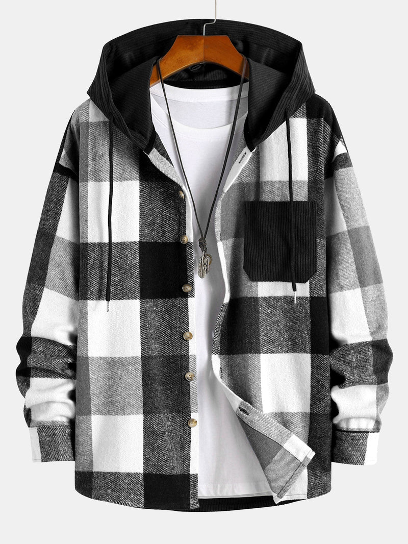 Herren Kapuzenpullover Flanell Bequem - IdealeKleiden