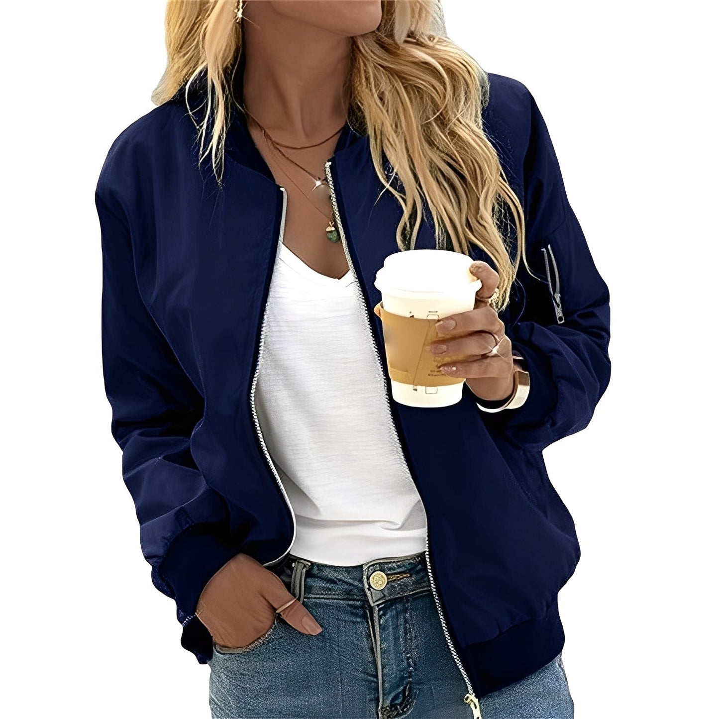 Stylische Frauen-Bomberjacke Retro-Chic