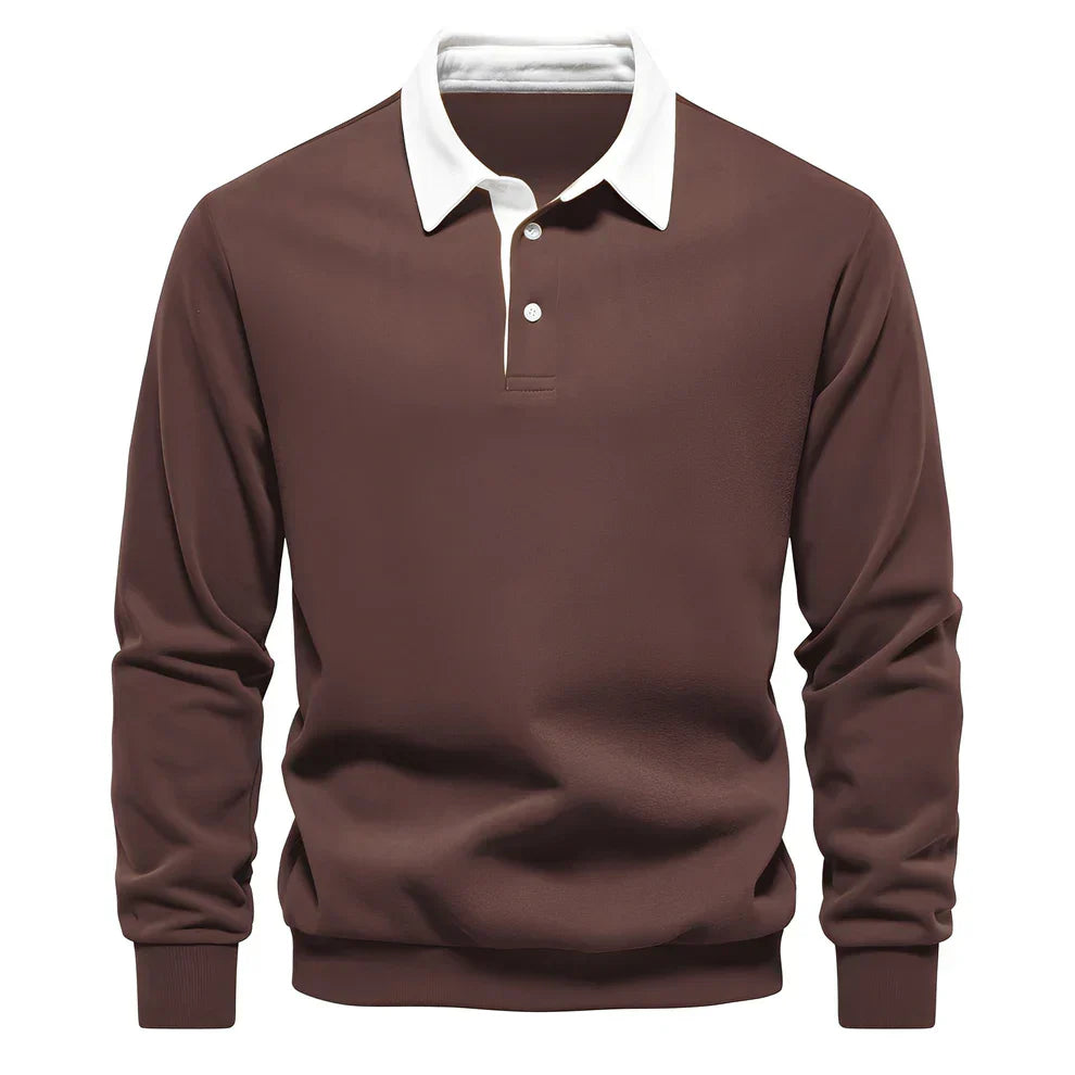 Herren Poloshirt Freizeit Langarm Leicht