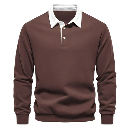 Herren Poloshirt Freizeit Langarm Leicht