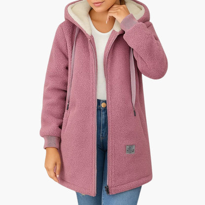 Fleecejacke Damen Kapuze Sportlich