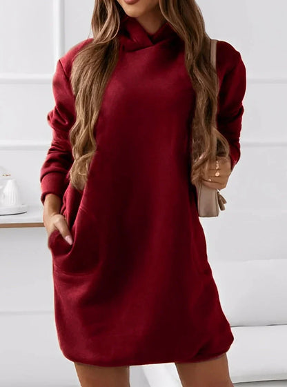 Stylisches Minikleid mit Kapuze Damenmode