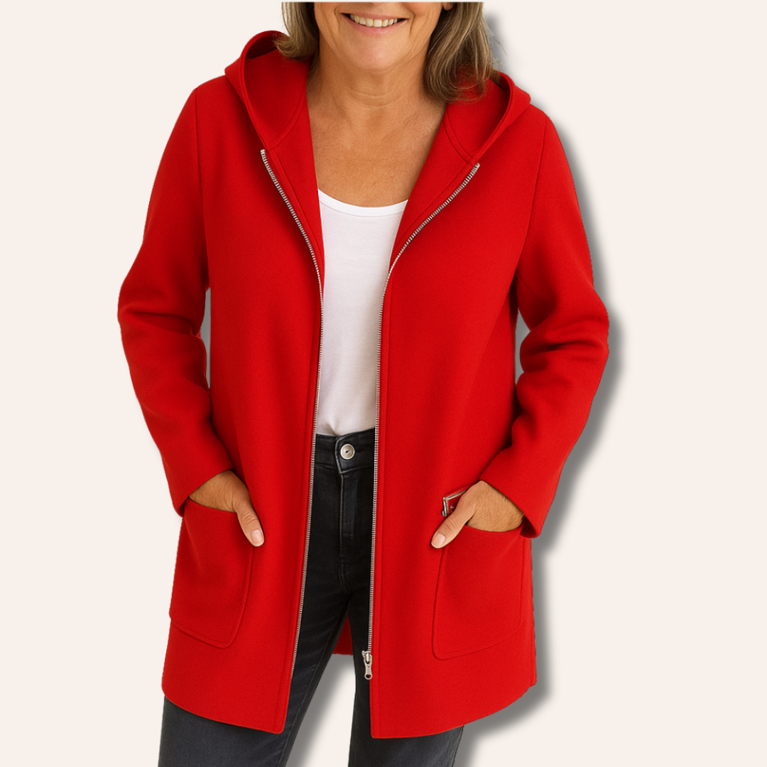 Kapuzen-Cardigan Langarm Warm
