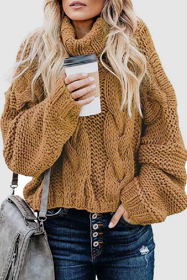 Eleganter Cashmere Pullover Rollkragen Winter