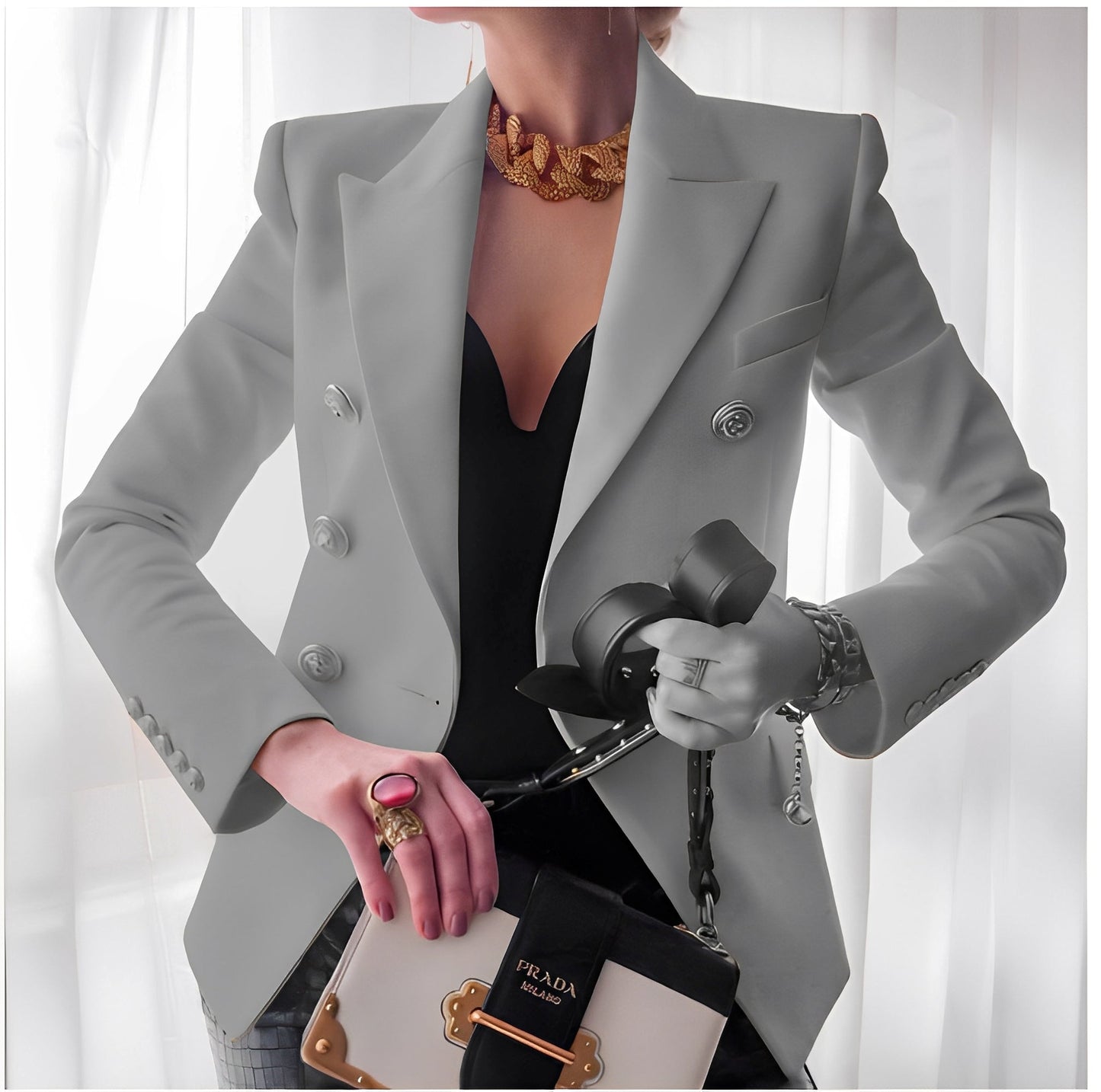 Eleganter Damenblazer mit Knöpfen Classic Design