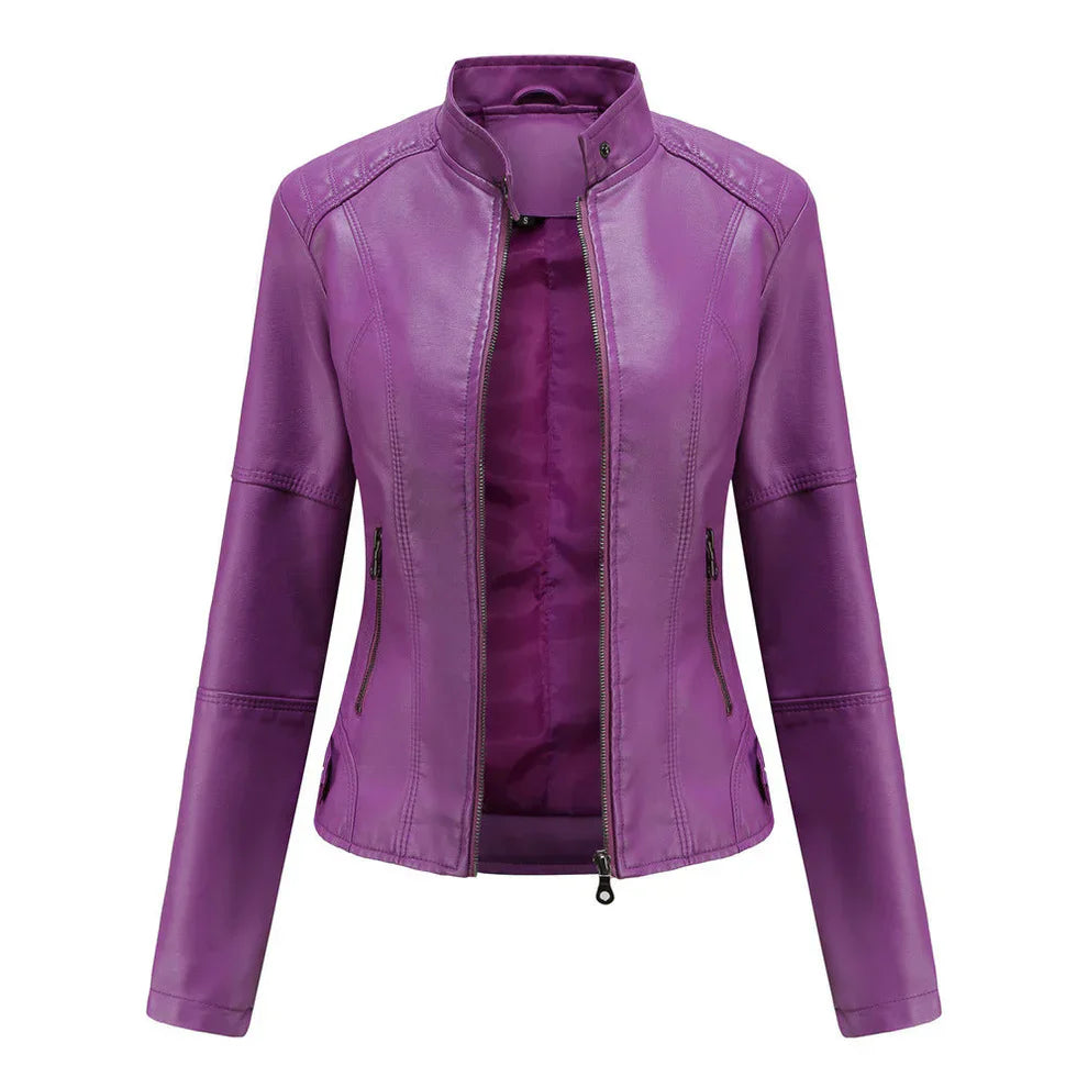Lederjacke Damen Slim Fit Elegant