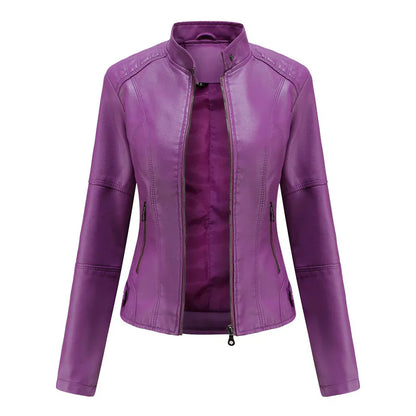 Lederjacke Damen Slim Fit Elegant