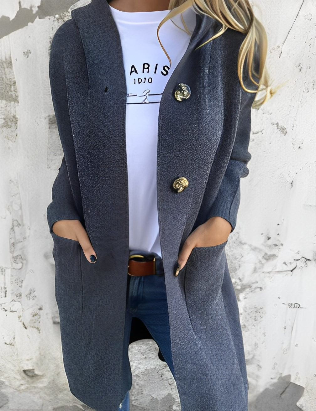 Langer Damen Cardigan Kapuze Bequem