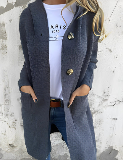 Langer Damen Cardigan Kapuze Bequem