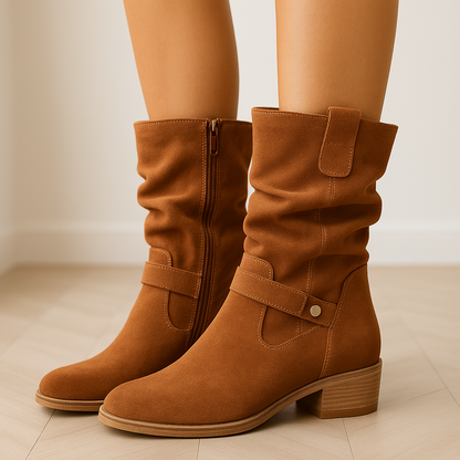 Bequeme Damen Stiefeletten Mit Niedrigem Absatz