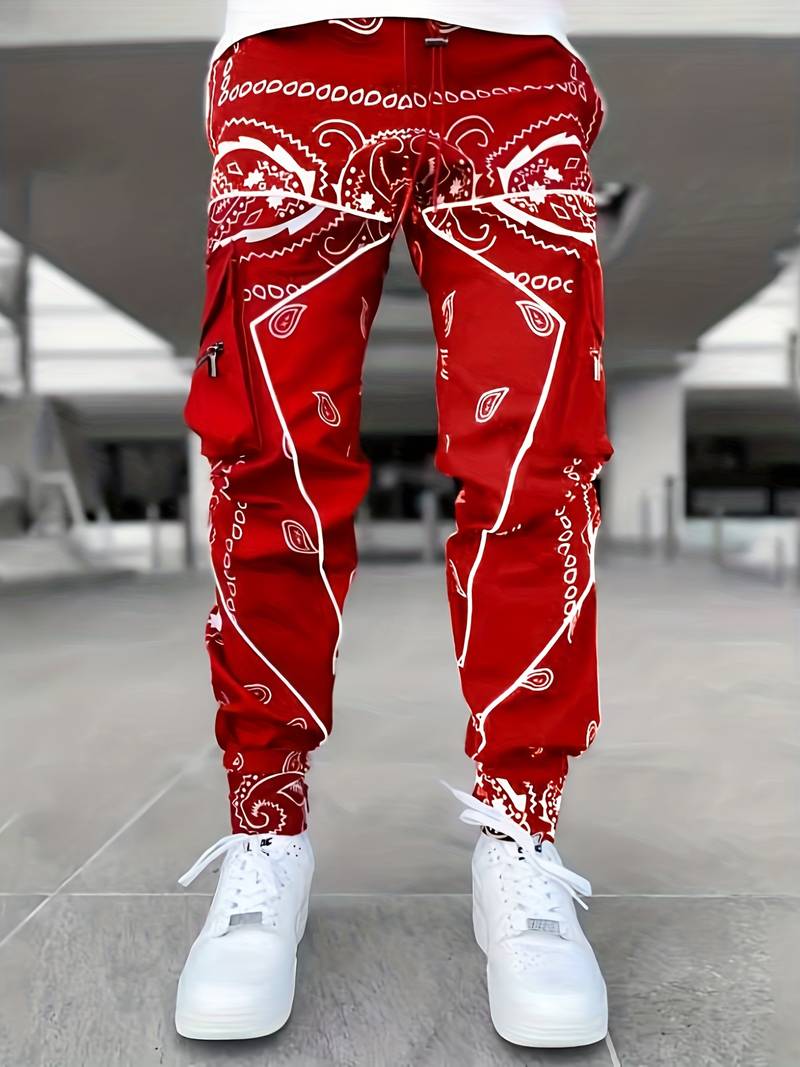 Herren Cargohose Musterdruck Trendy Style - IdealeKleiden