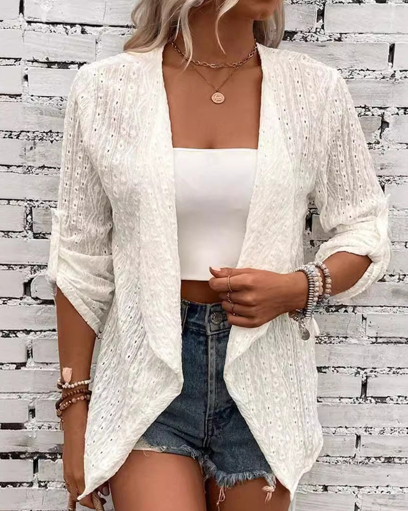 Elegante Strickjacke Damen Modern Einfarbig - IdealeKleiden
