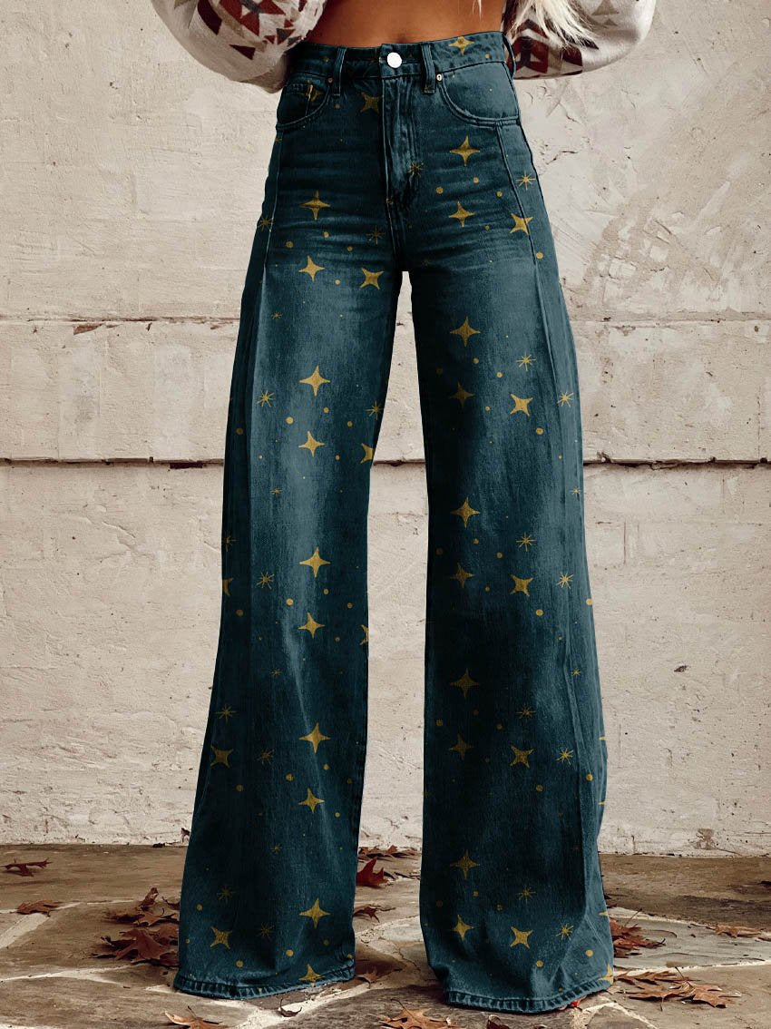 Stilvolle Frauenhose Sternenmuster Elegant