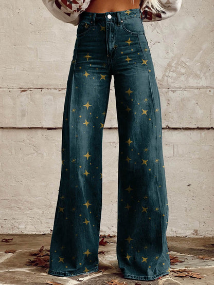 Stilvolle Frauenhose Sternenmuster Elegant