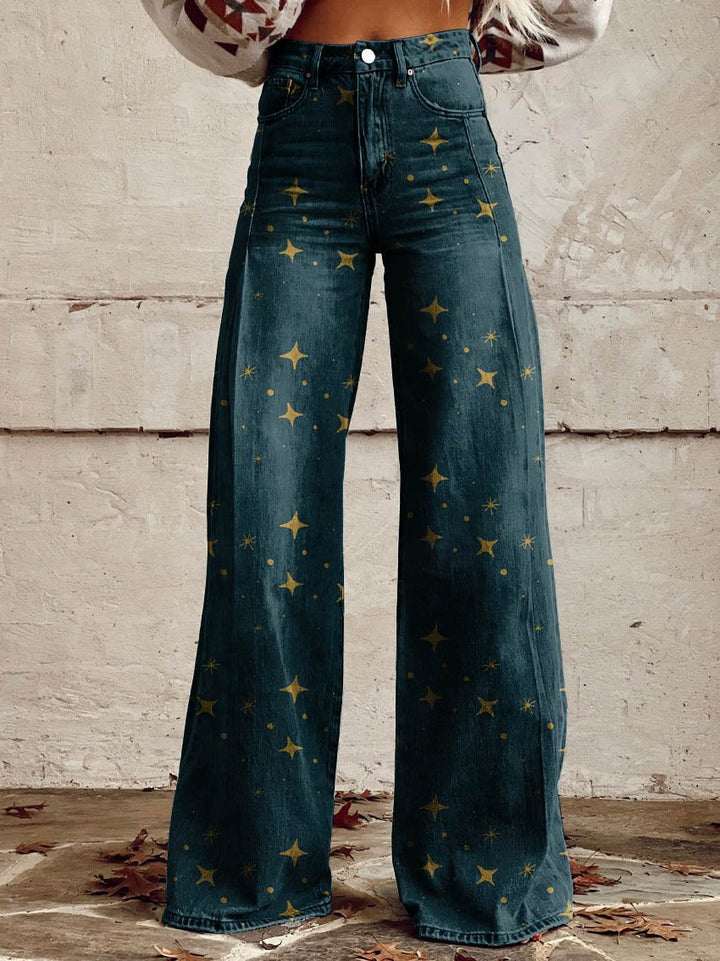 Stilvolle Frauenhose Sternenmuster Elegant