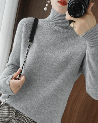 Eleganter Einfarbiger Pullover Langarm