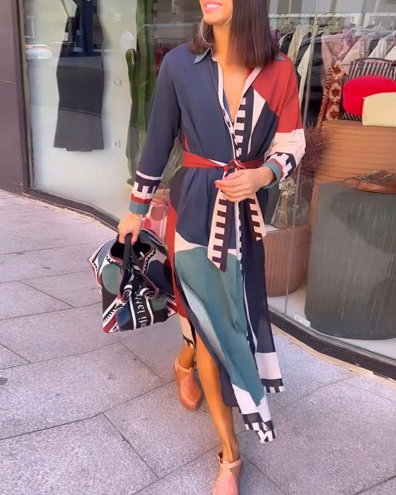 Sommerkleid Colorblock Modern Schnürung