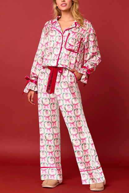 Weihnachts-Outfit: Langarm-Oberteil und elastische Hose Set
