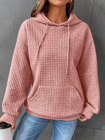 Kapuzenpullover Steppjacke Locker Fleece Kordelzug