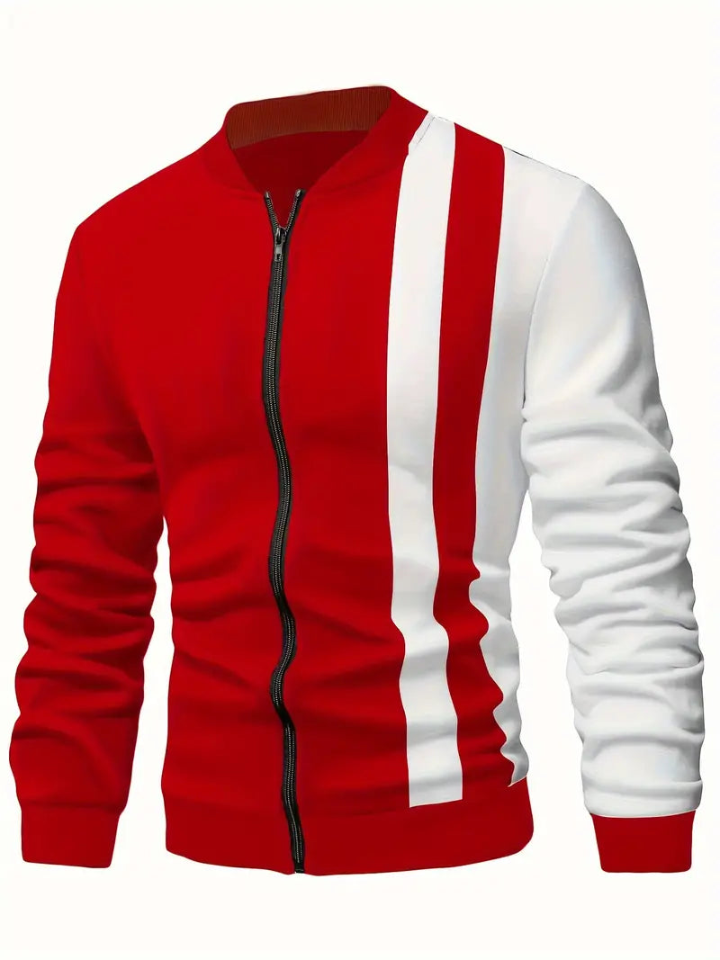 Modische Baseballjacke Farbblock Muster