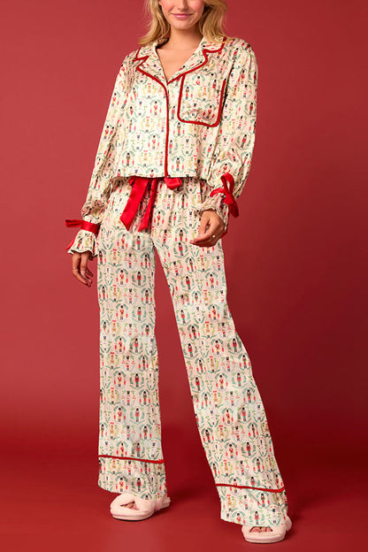 Weihnachts-Outfit: Langarm-Oberteil und elastische Hose Set