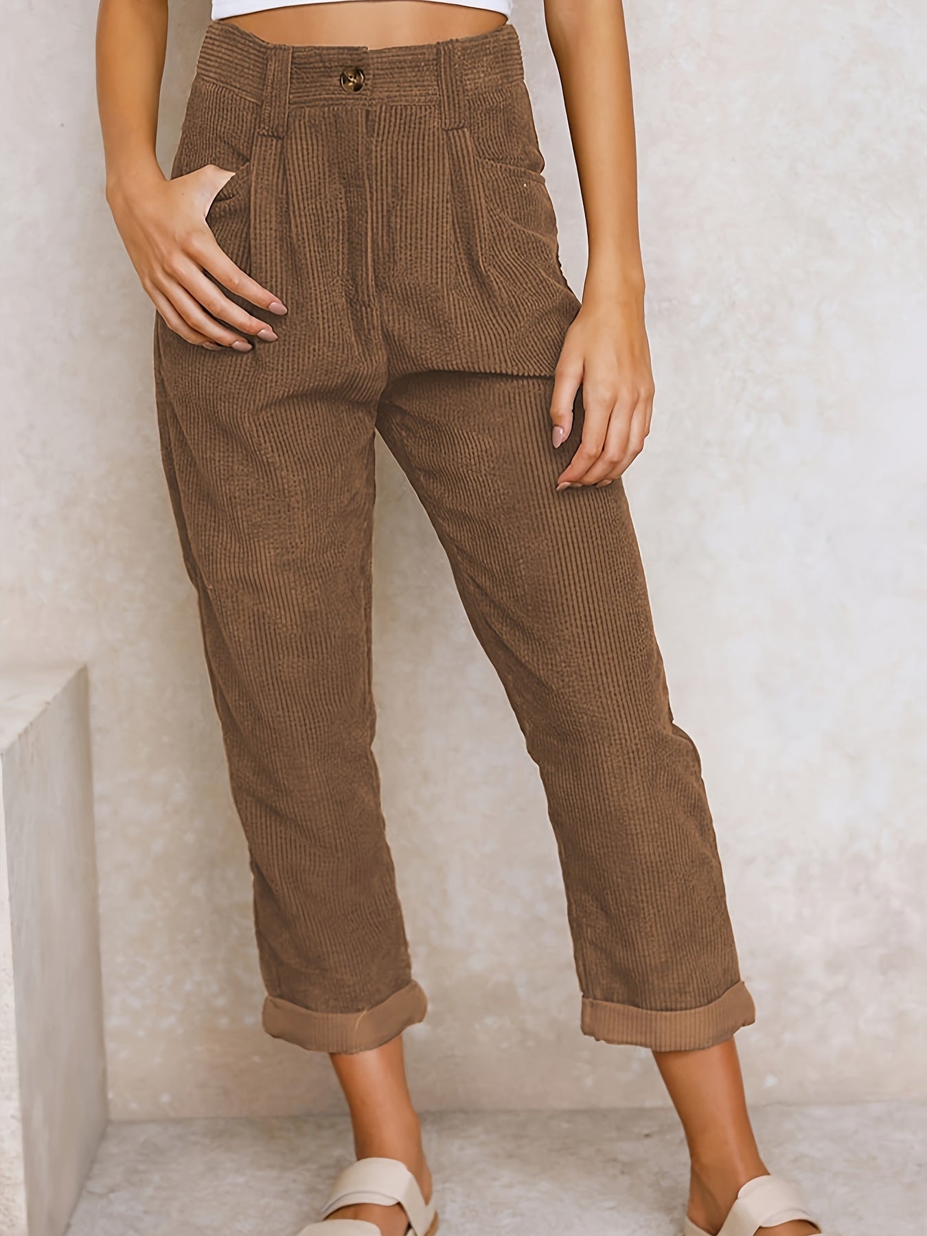 Elegante Damen Hose Gerades Bein Moderne Mode