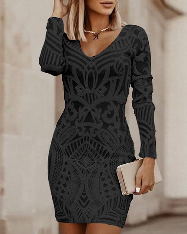 Enges Kleid V-Ausschnitt Damen - IdealeKleiden