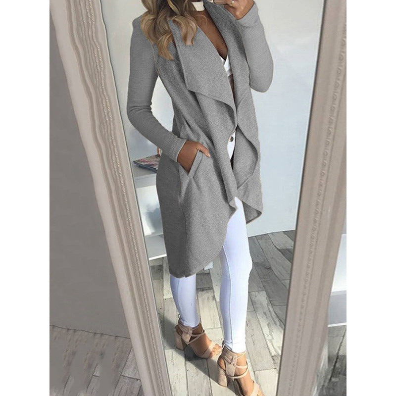 Slim Fit Windbreaker Jacke Einfarbig Lange