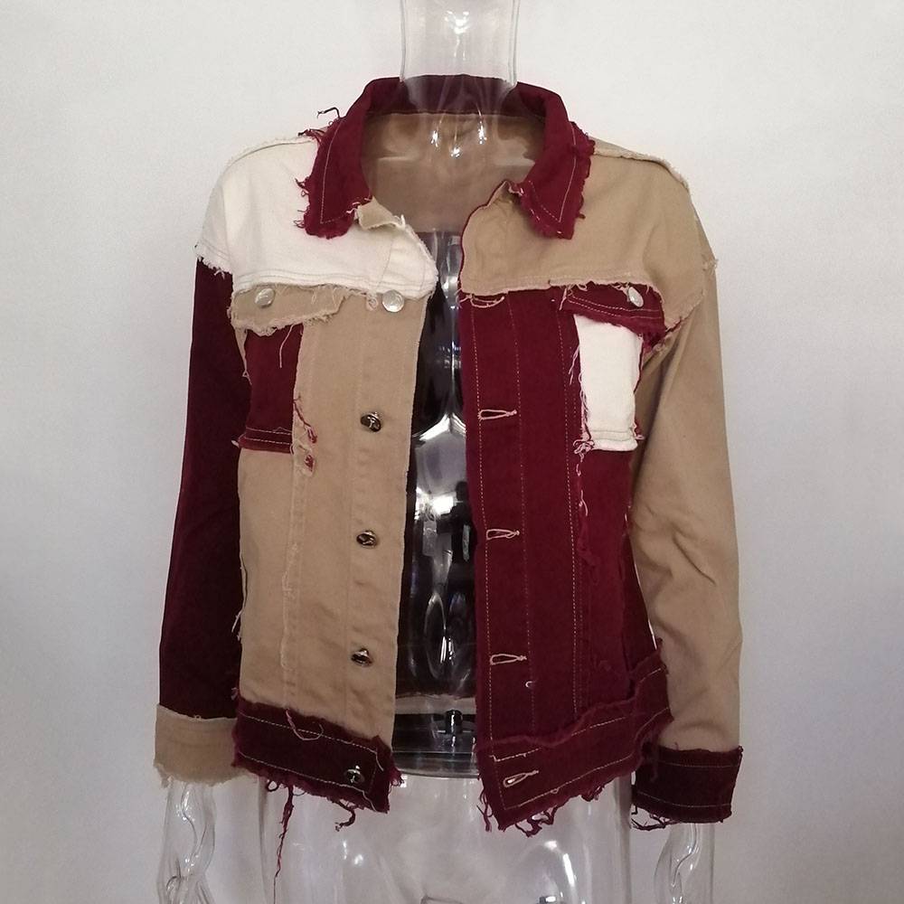 Stylische Patchwork Jacke Damen
