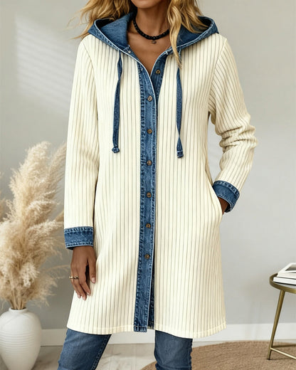 Stylische Kapuzenjacke Kontrast Paneel Design