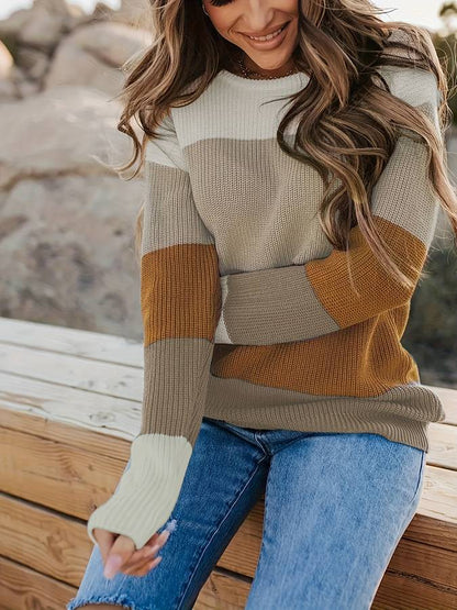 Stilvoller Frauenpullover Streifenmuster Modern