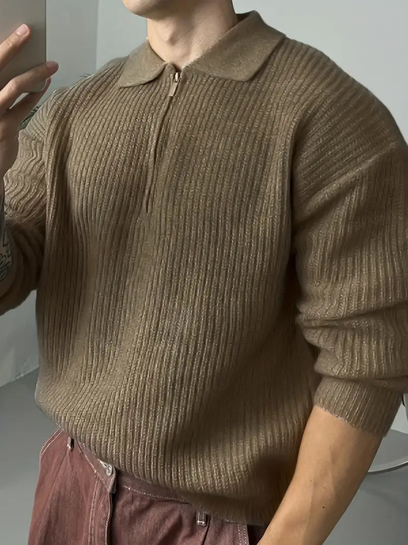 Stylischer Pullover Mit Viertelreißverschluss Modern