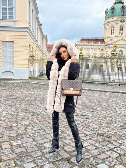 Modische Kapuzenjacke Mit Gürtel Damen